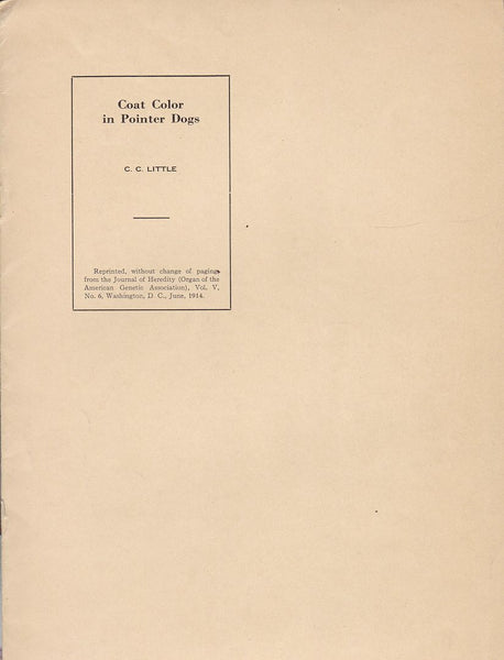 Coat Color in Pointer Dogs