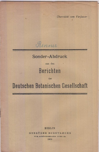 Uber Sichtbarwerden der Mendelschen Spaltung im Pollen von Onotherabastarden  by Renner, O.