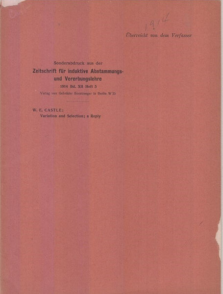 Variation and Selection: A Reply  by Castle, W.E.