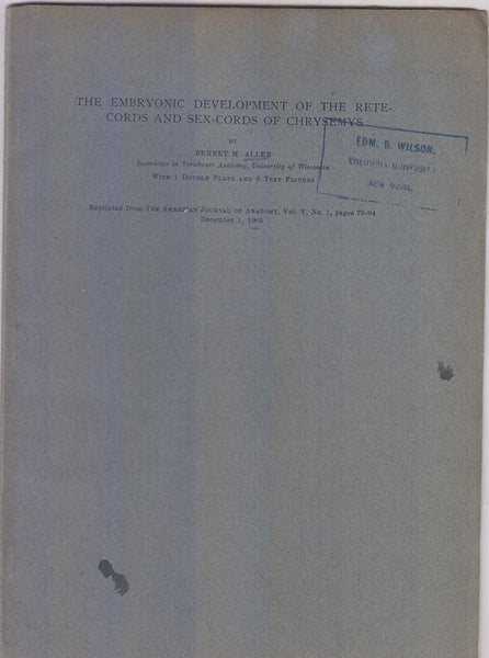 The Embryonic Development of the Retecords and Sex-cords of Chrysemys  by Allen, Bennet M.