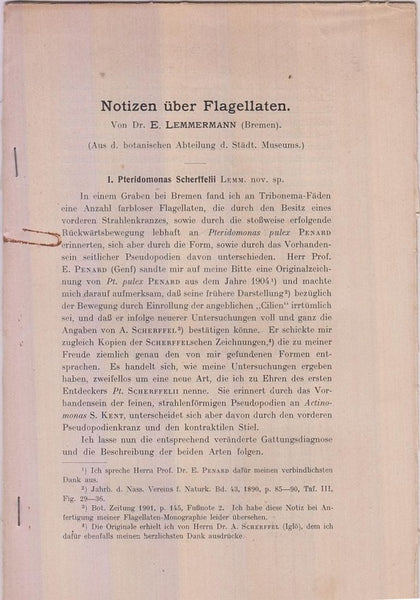 Notizen uber Flagellaten  by Lemmermann, E