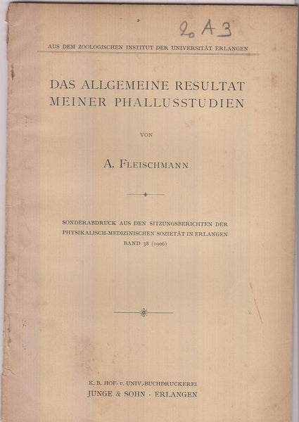 Das Allgemeine Resultat Meiner Phallusstudien  by Fleischmann, A