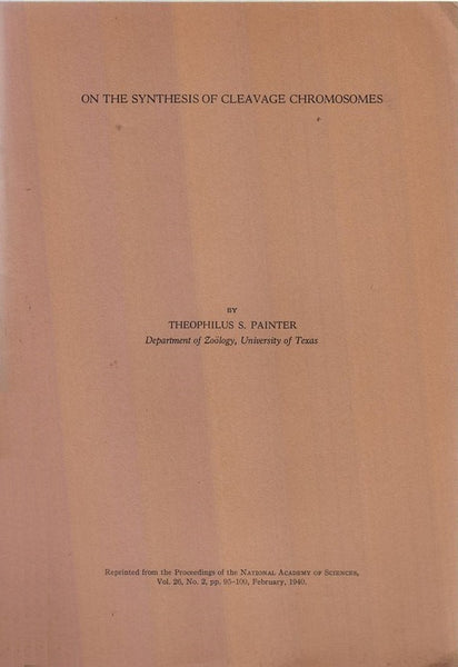 On the Synthesis of Cleavage Chromosomes  by Painter, Theophilus S.
