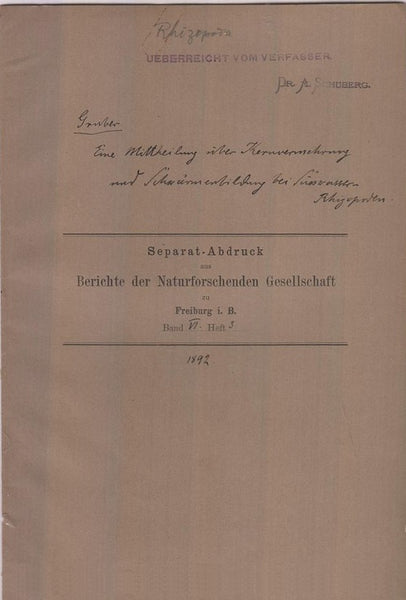 Eine Mittheilung Uber Kernvermehrung und Schwarmer-bildung bei Susswasser-rhizopoden  by Gruber, August