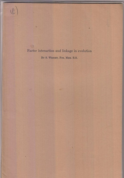 Set of six offprints by Sewall Wright 1945-1980  by Wright, Sewall