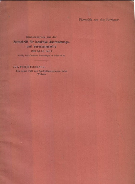 Ein neuer Fall von Speltoidmutationen beim Weizen  by Philiptschenko, Jur