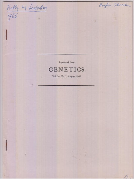 A Molecular Approach to the Study of Genic Heterozygosity in Natural Populations. I. The Number of Alleles at Different Loci in Drosophila Pseudoobscura  by Hubby, J. L., R.C. Lewontin