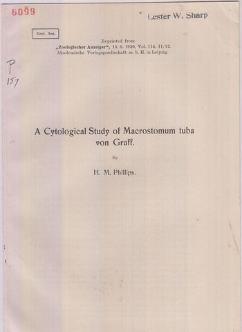 A Cytological Study of Macrostomum tuba von Graff  by Phillips, H.M.