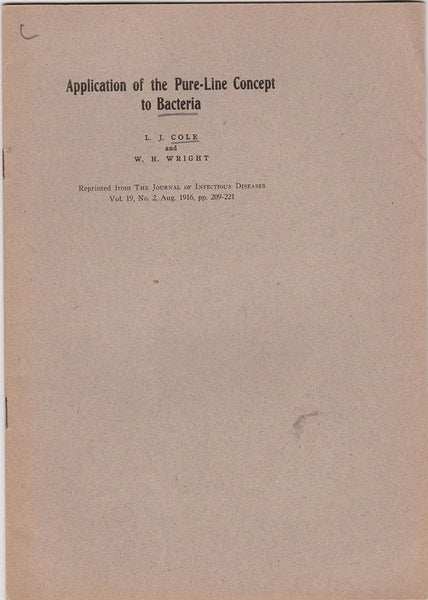 Application of the Pure-Line Concept to Bacteria