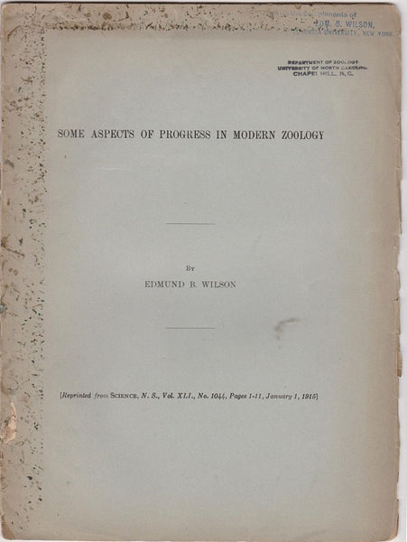 Some Aspects of Progress in Modern Zoology