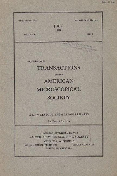 A New Cestode from Liparis Liparis