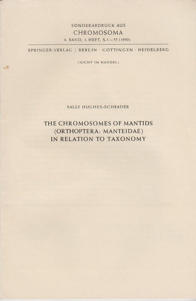The Chromosomes of Mantids (Orthoptera: Manteidae) in Relation to Taxonomy
