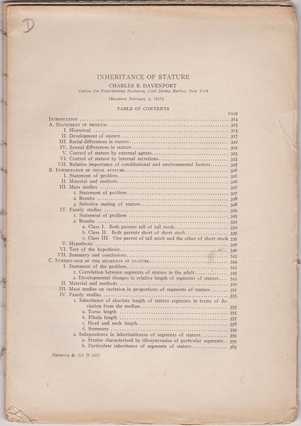 Inheritance of Stature