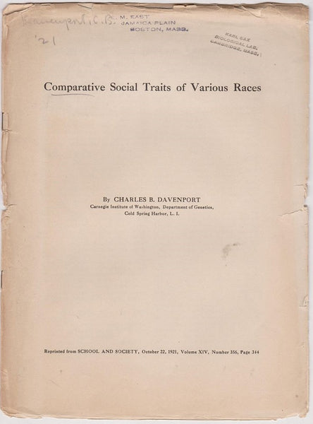Comparative Social Traits of Various Races