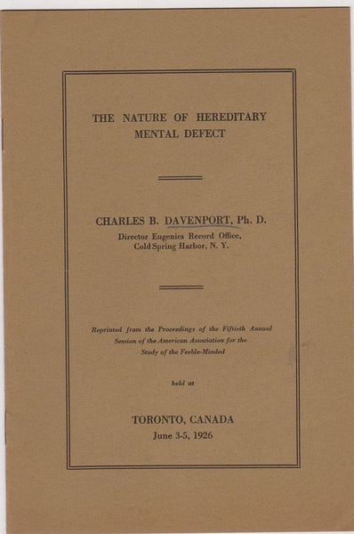 The Nature of Hereditary Mental Defect