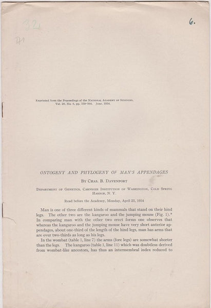 Ontogeny and Phylogeny of Man's Appendages