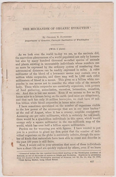 The Mechanism of Organic Evolution