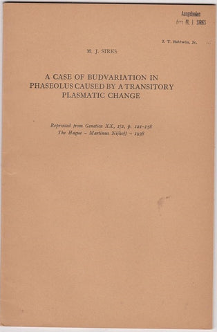 A case of budvariation in Phaseolus caused by a transitory plasmatic change