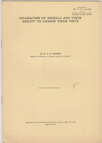 Coloration of animals and their ability to change their tints