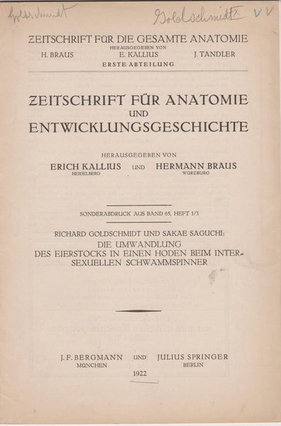 Die Umwandlung des Eierstocks in einen Hoden beim intersexuellen Schwammspinner