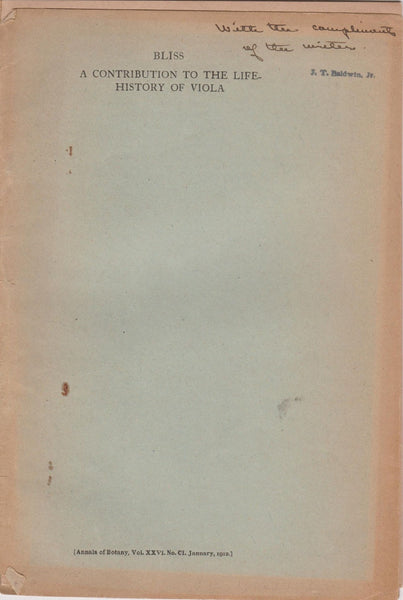 A Contribution to the Life-History of Viola