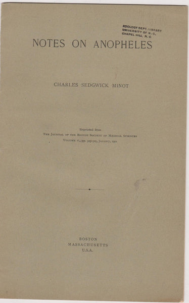 Notes on Anopheles