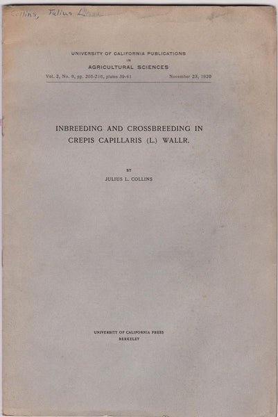 Inbreedings and crossbreedings in Crepis capillaris (L.) Wallr.