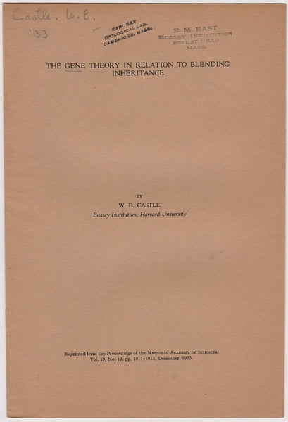 The gene theory in relation to blending inheritance