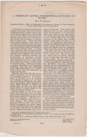 A dominant lethal chlorophyll mutation in maize