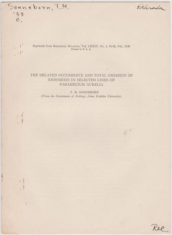 The Delayed Occurance and Total Omission of Endomixis in Selected Lines of Paramecium aurelia