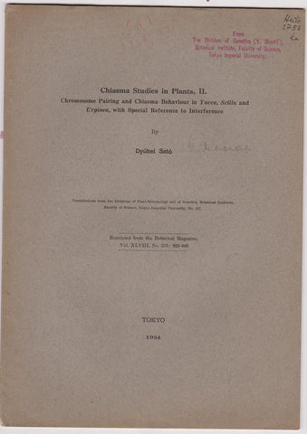 Chiasma Studies in Plants, II.  Chromosome Pairing and Chiasma Behaviour in Yucca, Scilla, and Urginea, with Special Reference to Interference