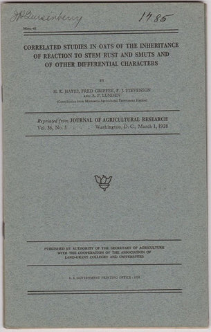 Correlated Studies in Oats of the Inheritance of Reaction to Stem Rust and Smuts and of Other Differential Characters