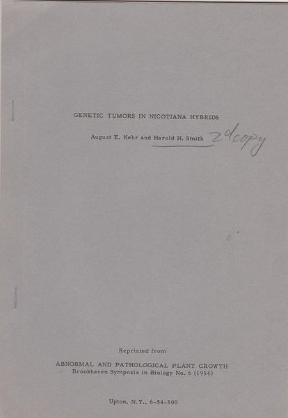 Genetic Tumors in Nicotiana Hybrids