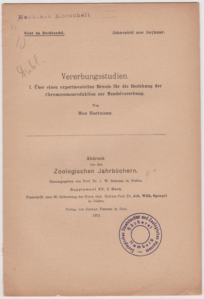 Vererbungstudien. I. ├â┼ôber einen experimentellen Beweis f├â┬╝r die Beziehung der Chromosomenreduktion zur Mendelvererbung