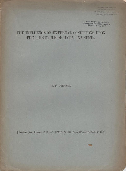 The Influence of External Conditions Upon the Life of Hydatina Senta