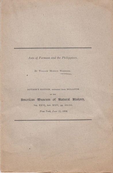 Ants of Formosa and the Philippines