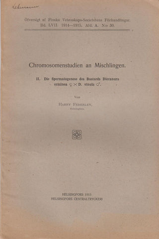Chromosomenstudien an Mischlingen. II. Die Spermatogenese des Bastards Dieranura erminea xD. vinula