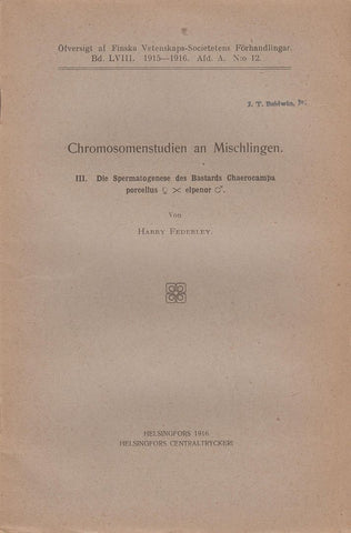 Chromosomenstudien an Mischlingen. III. Die Spermatogenese des Bastards Chaerocampa porcellus x elpenor