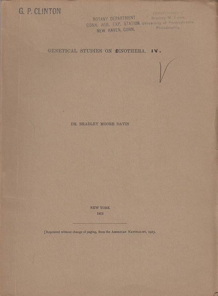 Genetical studies on Oenothera. IV. The behavior of hybrids between Oenothera biennis and Oe. grandiflora in the second and third generations