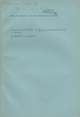 Croonian Lecture: The Bearing of Cytological Research on Heredity