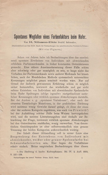 Spontanes Wegfallen eines Farbenfaktors beim Hafer