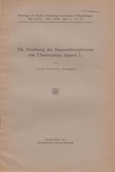 Die Vererbung des Raupendimorphismus von Chaerocampa elpenor L.