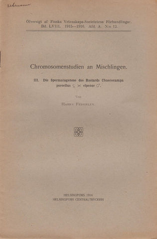 Chromosomenstudien an Mischlingen. III. Die Spermatogenese des Bastards Chaerocampa porcellus x elpenor
