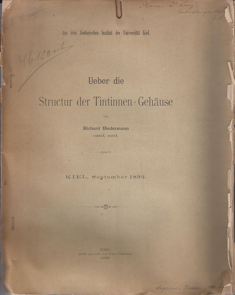 Ueber die Structur der Tintinnen-Gehause