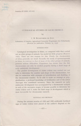 Cytological Studies on Salmo Irideus