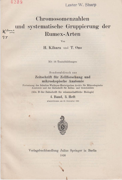 Chromosomenzahlen und Systematische Gruppierung der Rumex-Arten