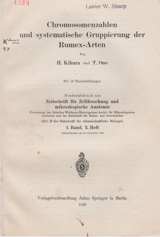 Chromosomenzahlen und Systematische Gruppierung der Rumex-Arten