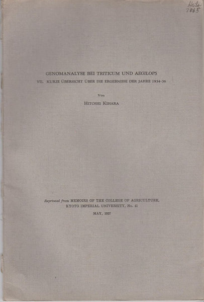 Genomanalyse bei Triticum und Aegilops VII. Kurze Ubersicht uber die Ergebnisse der Jahre 1934-36
