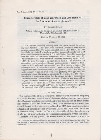 Characteristics of Gene Conversion and the Rec Factor of the I Locus of Sordaria Fimicola