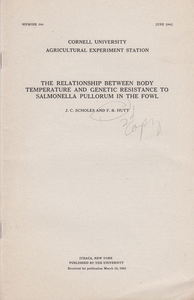 The Relationship Between Body Temperature and Genetic Resistance to Salmonella Pullorum in the Fowl